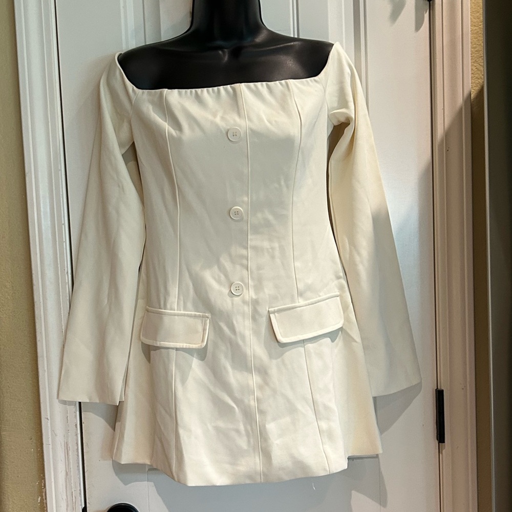 Peppermayo Dominique Blazer Mini Dress - Ivory
